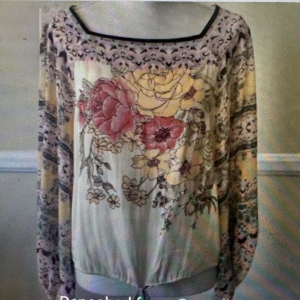 Free People Blue Nile Multicolor Printed Floral Blouse - Picture 5 of 9